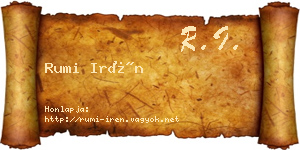 Rumi Irén névjegykártya