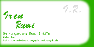 iren rumi business card